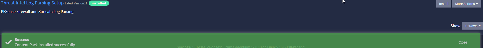 Content Pack Installed