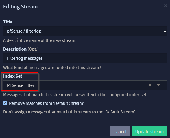 Stream Index Update 1
