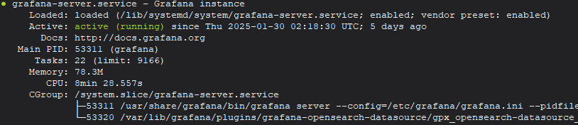 Grafana Service Status